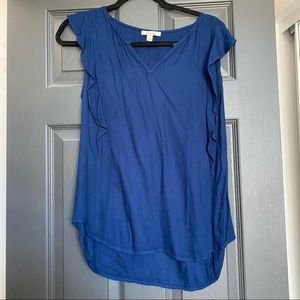 Ella Moss blue flutter sleeve top 💙 size small